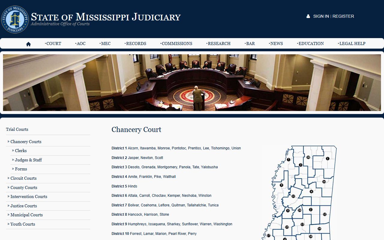 Lafayette County court arrest charge records and Mississippi trial court jurisdiction reference