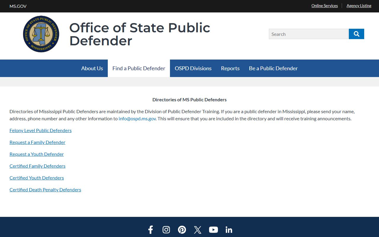 Lafayette County criminal court records Mississippi public defender directory