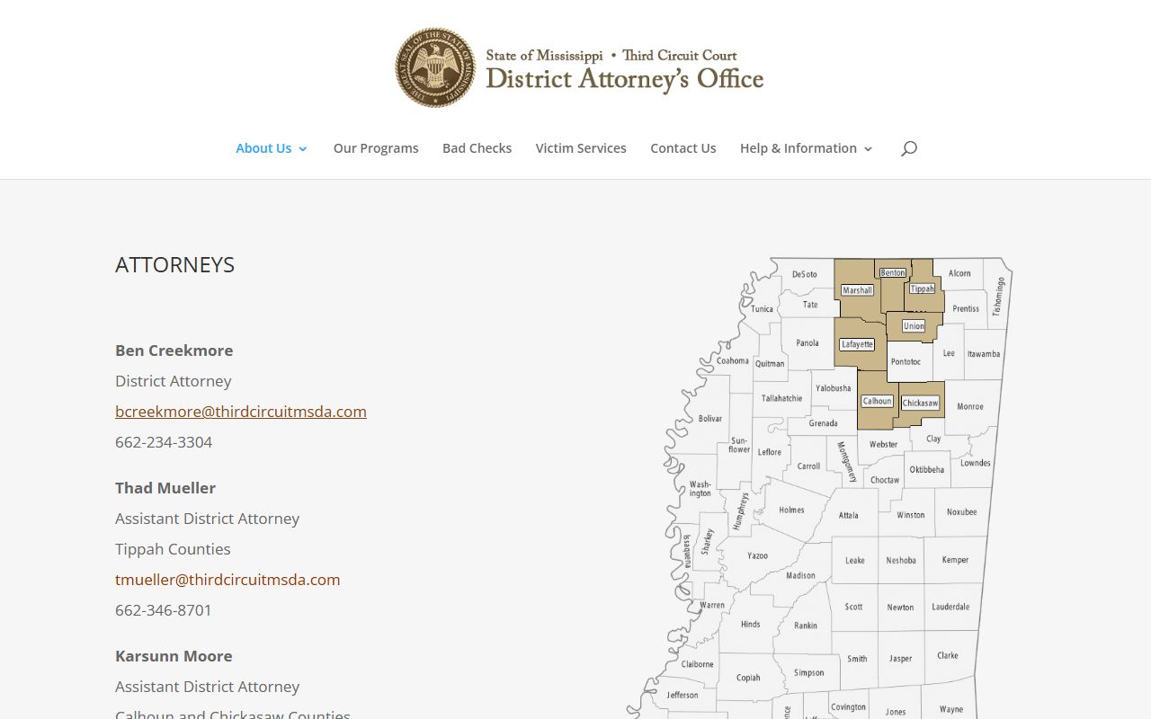 Lafayette County criminal court records Third Circuit District Attorney attorney profiles page