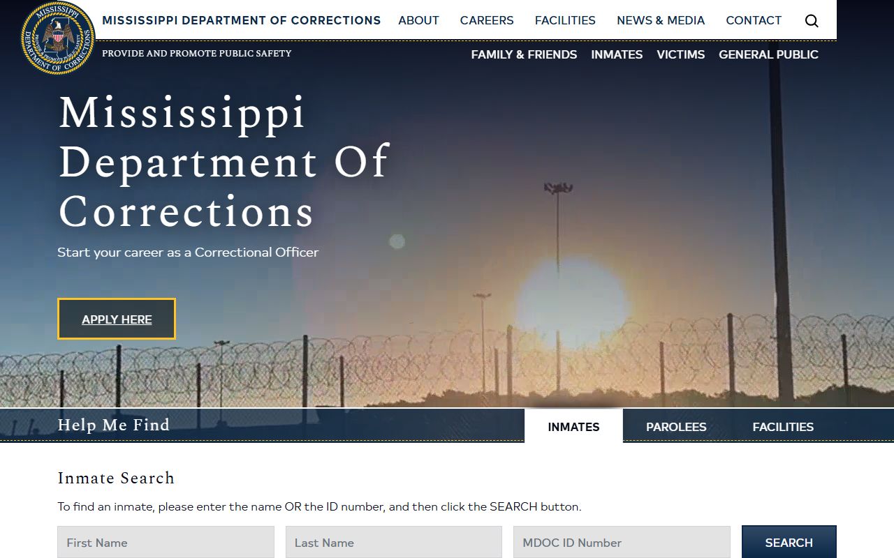 Mississippi Department of Corrections inmate search used for Lafayette County state custody records