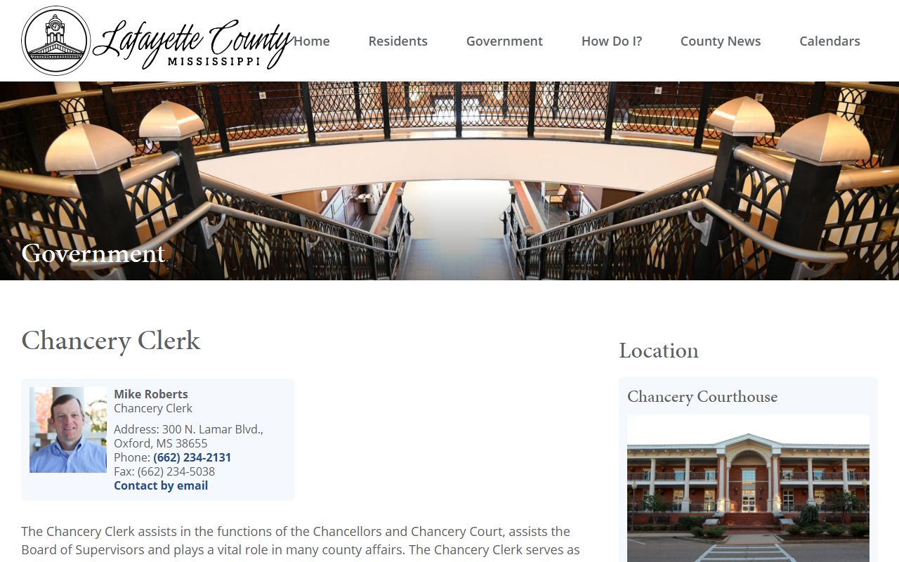 Lafayette County Chancery Clerk divorce and chancery records page